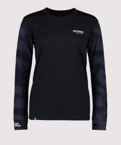 Mons Royale Yotei BF LS - Black Motion 9 WOMEN