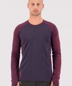 Mons Royale Temple Merino Air-Con LS - Wine 9 Iron MEN