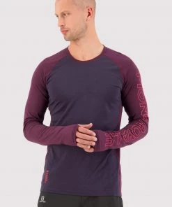 Mons Royale Temple Merino Air-Con LS - Wine 9 Iron MEN