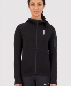 Mons Royale WOMEN Ascend Full Zip Hood - Black