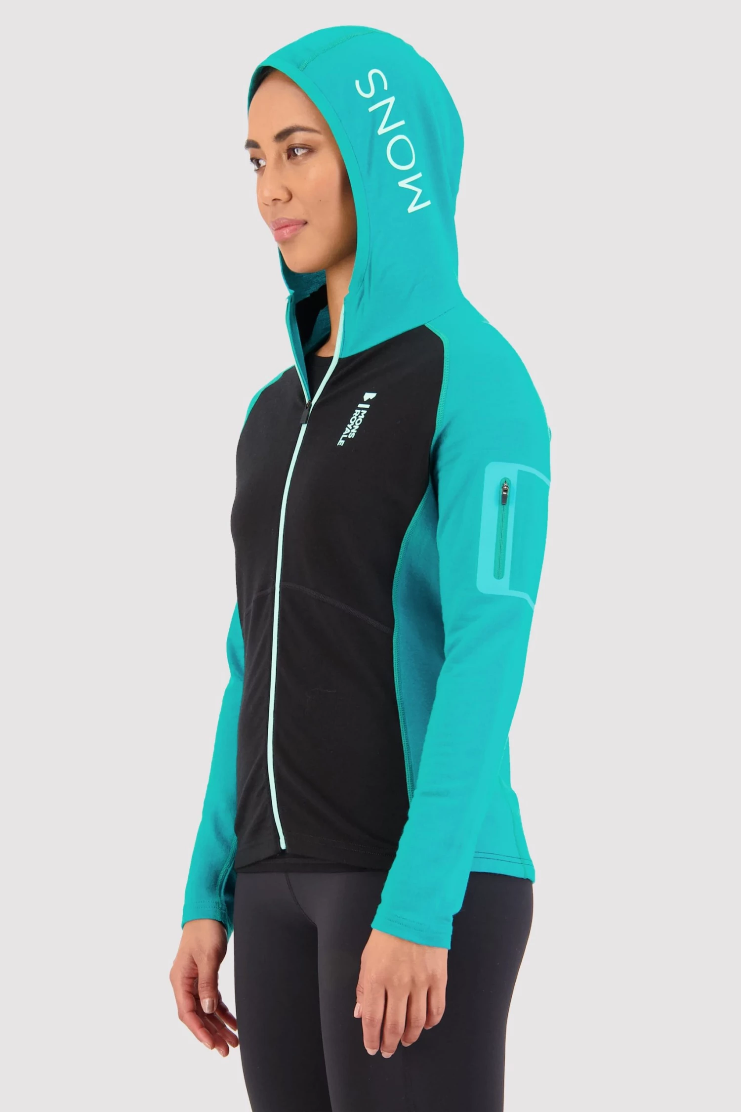 Mons Royale Ascend Full Zip Hood - Marina Black 2 Mons Royale Ascend Full Zip Hood - Marina Black