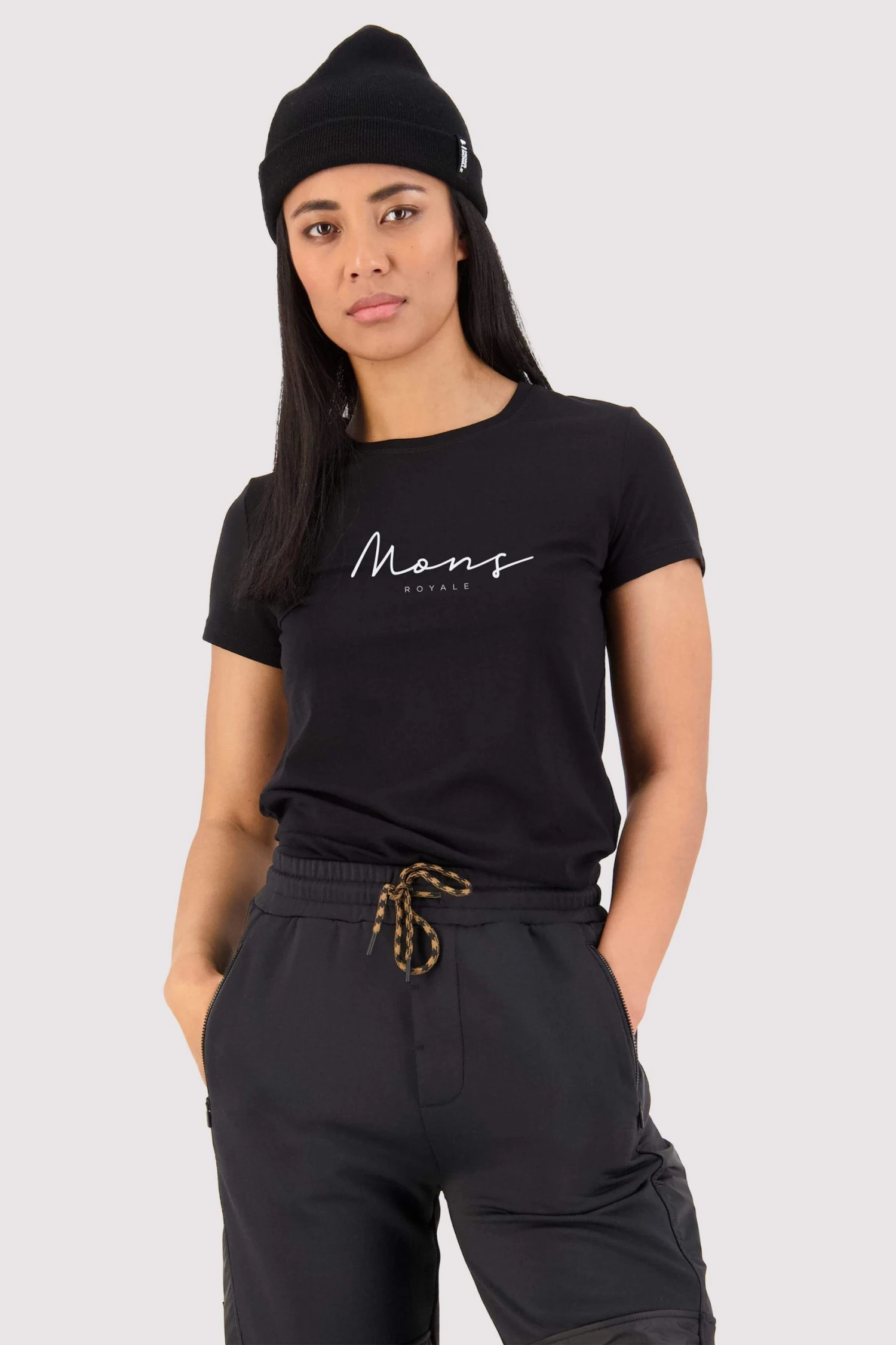 Mons Royale Icon Merino Air-Con Tee - Black 2 Mons Royale Icon Merino Air-Con Tee - Black