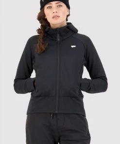 Mons Royale Nevis Merino Fleece Hood - Black WOMEN