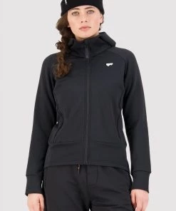 Mons Royale Nevis Merino Fleece Hood - Black WOMEN