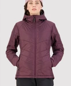 Mons Royale Nordkette Merino Insulation Hood - Wine WOMEN