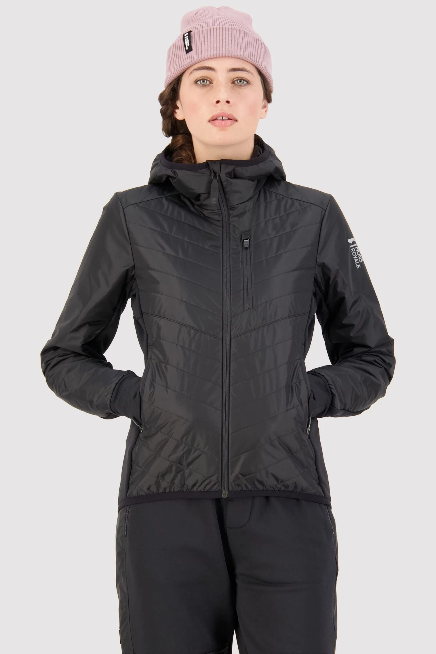 Mons Royale Neve Merino Insulation Hood - Black 1 Mons Royale Neve Merino Insulation Hood - Black