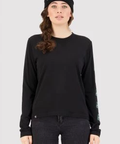 Mons Royale Icon Merino Air-Con Relaxed LS - Black