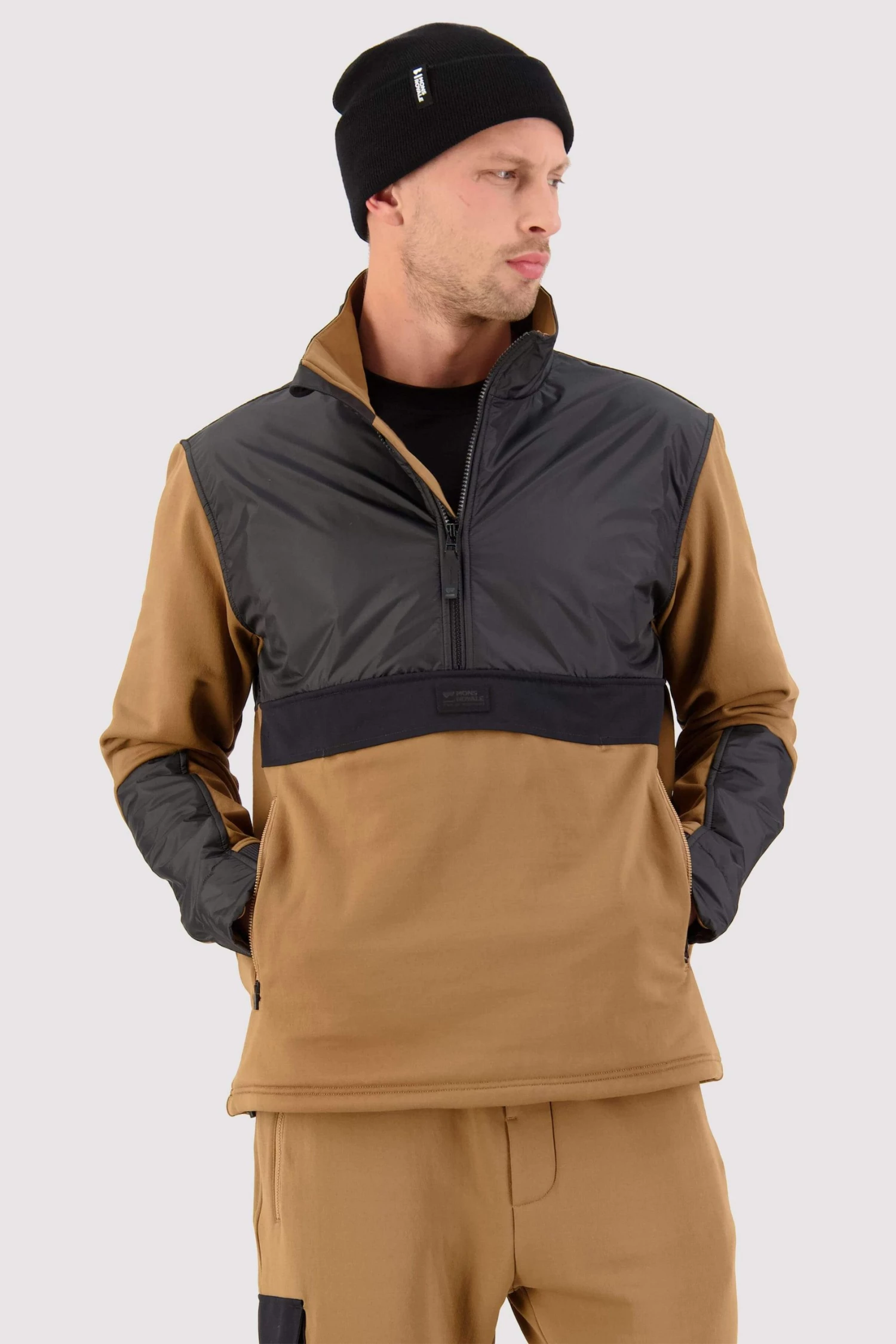 Mons Royale Decade Merino Fleece Pullover - Toffee 1 Mons Royale Decade Merino Fleece Pullover - Toffee