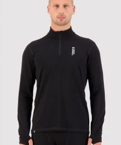 Mons Royale Cascade Merino Flex 1/4 Zip - Black MEN