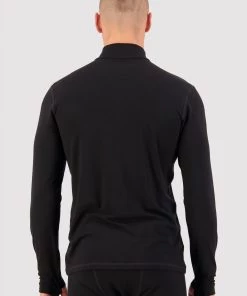 Mons Royale Cascade Merino Flex 1/4 Zip - Black MEN