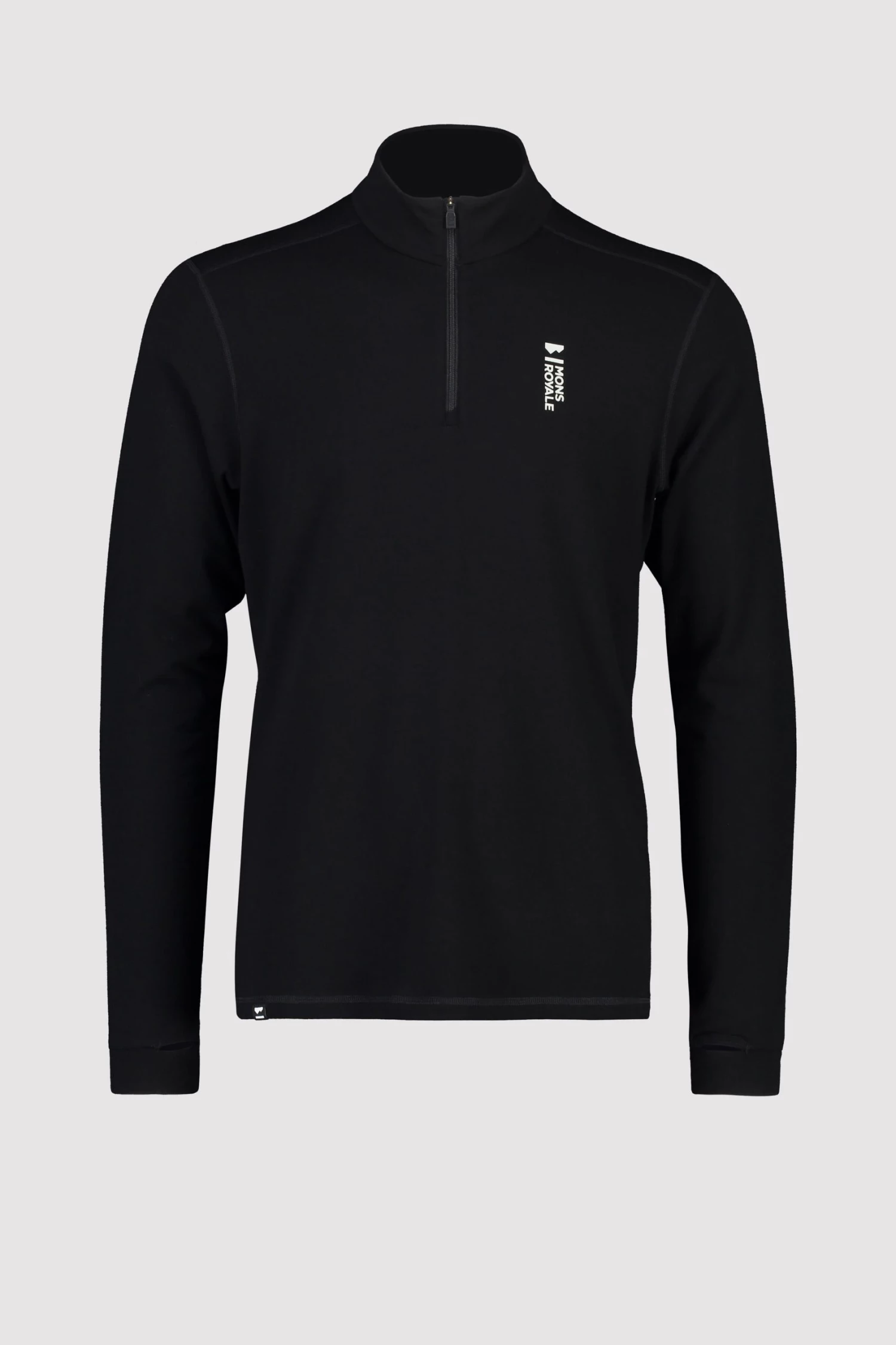 Mons Royale Cascade Merino Flex 1/4 Zip - Black MEN 3 Mons Royale Cascade Merino Flex 1/4 Zip - Black MEN