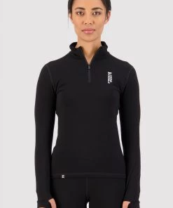 Mons Royale Cascade Merino Flex 1/4 Zip - Black