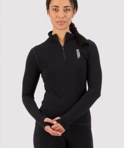 Mons Royale Cascade Merino Flex 1/4 Zip - Black