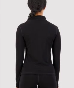 Mons Royale Cascade Merino Flex 1/4 Zip - Black