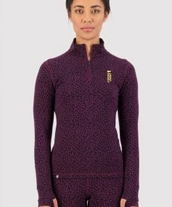 Mons Royale Cascade Merino Flex 1/4 Zip - Winter Leopard