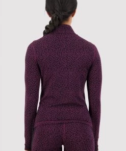 Mons Royale Cascade Merino Flex 1/4 Zip - Winter Leopard