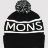 Mons Royale Pom Pom Beanie - Black White