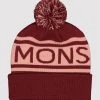 Mons Royale Pom Pom Beanie - Wine Dusty Pink ACCESSORIES