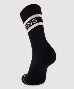 Mons Royale MEN Unisex Signature Merino Crew Sock - Black White